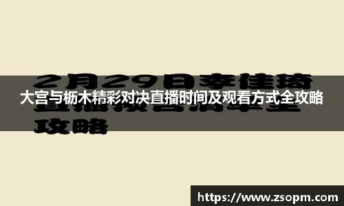 大宫与枥木精彩对决直播时间及观看方式全攻略